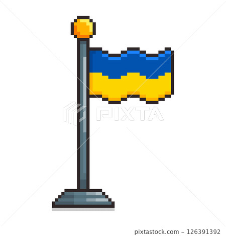 Pixel art Ukraine Flag game asset design 126391392