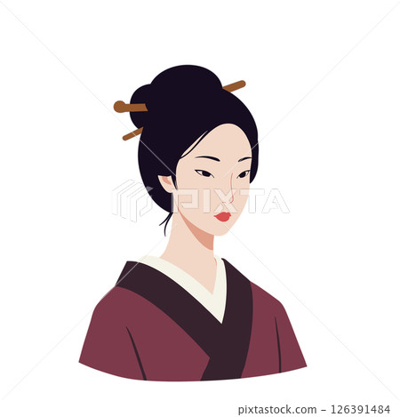 和服形狀的日本婦女 和服形狀的日本婦女 126391484