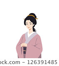 Japanese women in kimono shape 126391485