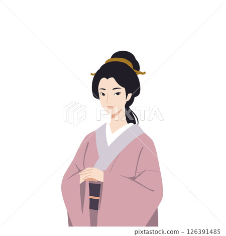 Japanese women in kimono shape Japanese women in kimono shape 126391485