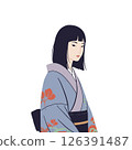 Japanese women in kimono shape 126391487
