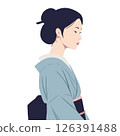 Japanese women in kimono shape 126391488