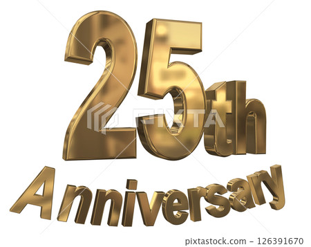 3DCG文字“25週年/25週年紀念馬克·斯帕克” 3DCG文字“25週年/25週年紀念馬克·斯帕克” 126391670