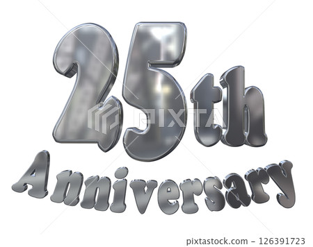 3DCG文字“25週年/25週年紀念馬克·斯帕克” 126391723
