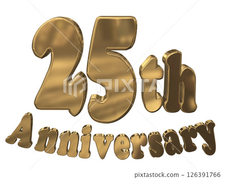 3DCG文字“25週年/25週年紀念馬克·斯帕克” 126391766