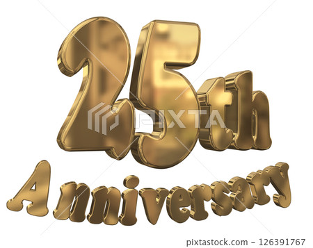 3DCG text "25th Anniversary/25th Anniversary Mark Sparkle" 126391767