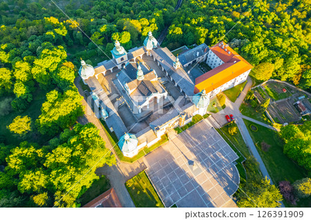 Holy Mountain in Pribram features a stunning Baroque complex surrounded by lush forests. This important pilgrimage destination attracts visitors seeking spiritual enrichment and exploration. 126391909