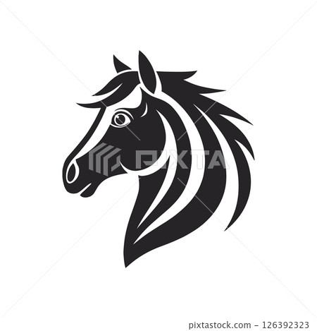 stallion logo. Horse head vector. Horse silhouette. Black horse vector. Horse emblem. stallion logo. Horse head vector. Horse silhouette. Black horse vector. Horse emblem. 126392323