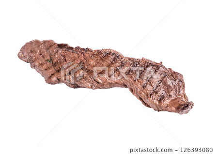 Grilled Beef Machete Skirt Steak, prime meat isolated on white background. top view 126393080