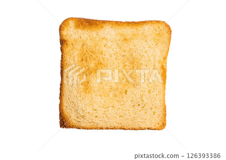 Toast from white bread isolated on white background. top view Toast from white bread isolated on white background. top view 126393386