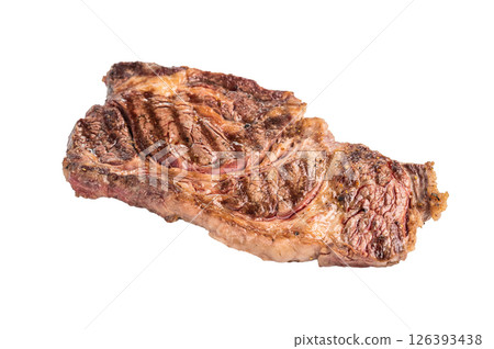 Grilled Chuck eye roll steak, marbled beef meat isolated on white background Grilled Chuck eye roll steak, marbled beef meat isolated on white background 126393438