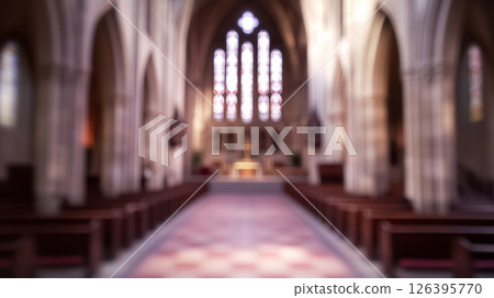 blurred background of rich church interior 126395770