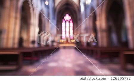 blurred background of rich church interior 126395782