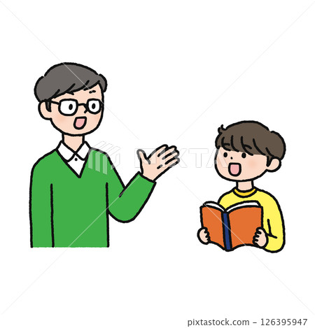 Boy asking a question to his teacher 126395947