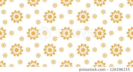 Bright summer flowers on white background seamless pattern 126396155
