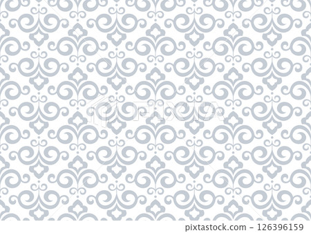 Flower geometric pattern. Seamless vector background. White and gray ornament 126396159