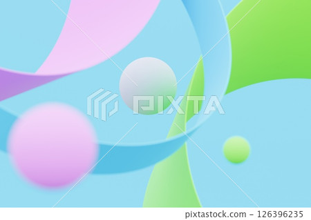 abstract spheres purple blue green background 126396235