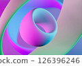 3d rendering of neon donuts. Neon background. 126396246