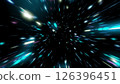 Abstract tunnel of a multicolor spectrum background. Bright rays of neon light and colorful glowing lines moving speed through the dark. 126396451