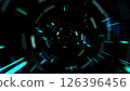 Abstract tunnel of a multicolor spectrum background. Bright rays of neon light and colorful glowing lines moving speed through the dark. 126396456
