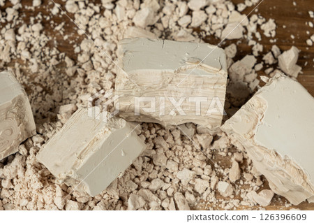 Moist Fresh Yeast for Homemade Dough Preparation. 126396609