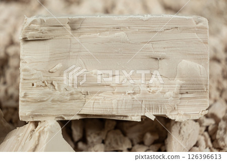 Macro texture of compressed fresh yeast cubes 126396613