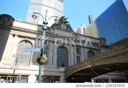 exterior of Grand Central station, a main train station in New York City. exterior of Grand Central station, a main train station in New York City. 126397035