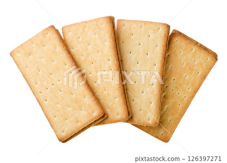 Sandwich crackers isolated on a white. Top view 126397271