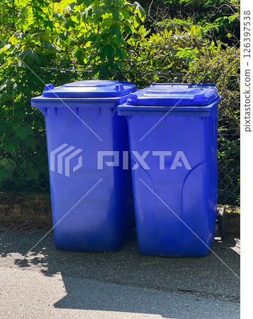 Blue Recycling Bins 126397538