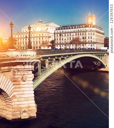 Pont Notre-Dame across Seine, Paris Pont Notre-Dame across Seine, Paris 126397653
