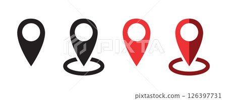 set of location map icons isolated vector illustration set of location map icons isolated vector illustration 126397731