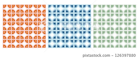 Colorful Geometric Seamless Patterns In trendy orange, blue and green Print Textile Seasonal Design 126397880