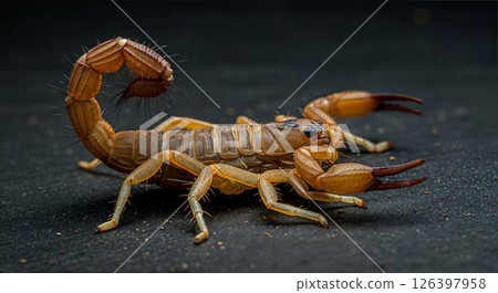 Scorpion on black background. Scorpion on black background. 126397958