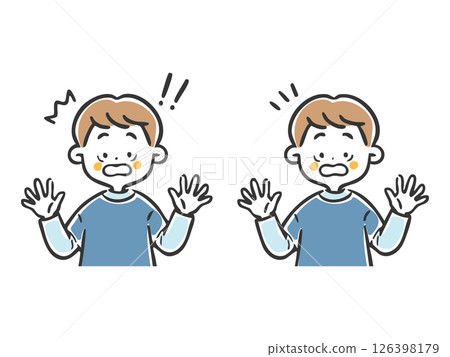 Surprised boy upper body vector 126398179
