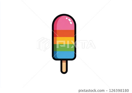 Rainbow Popsicle Pixel Art Illustration 126398180