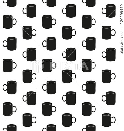 Vector seamless pattern of hand drawn cup 126399459