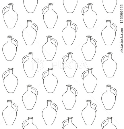 Vector seamless pattern of hand drawn outline jug Vector seamless pattern of hand drawn outline jug 126399463