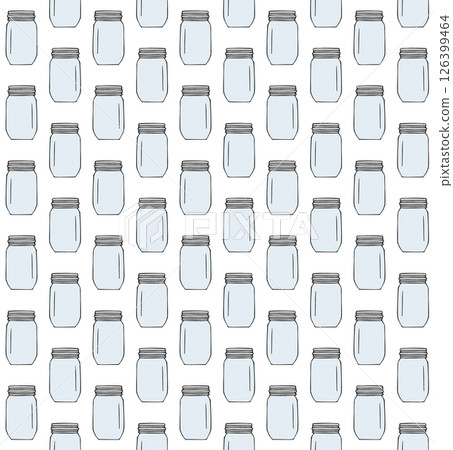 Vector seamless pattern of hand drawn jar can Vector seamless pattern of hand drawn jar can 126399464