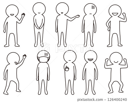 Simple businessman illustration set icon Simple businessman illustration set icon 126400240