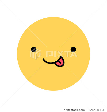 Cute yellow smile icon Cute yellow smile icon 126400431