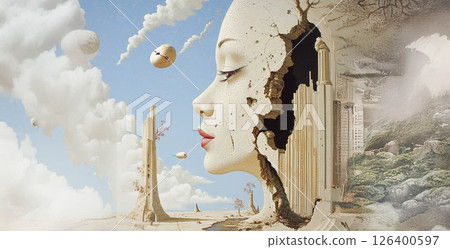 An intriguing extraterrestrial building designed by aliens, featuring futuristic and surreal architecture. Generated image 126400597