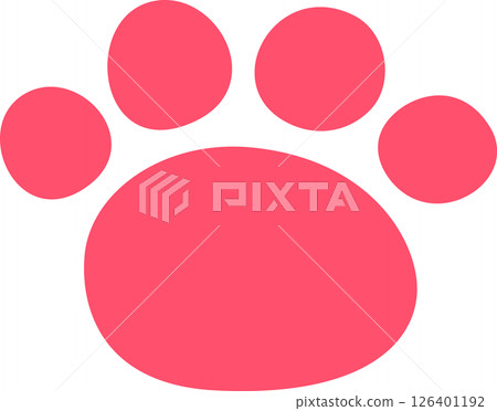 Dark pink dog footprints 126401192