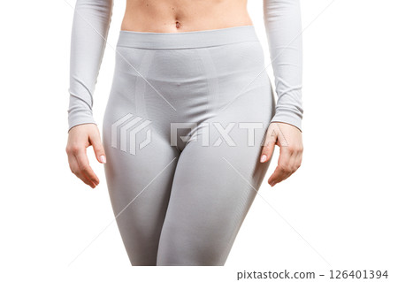 Sport fit woman in thermal clothes. Sport fit woman in thermal clothes. 126401394