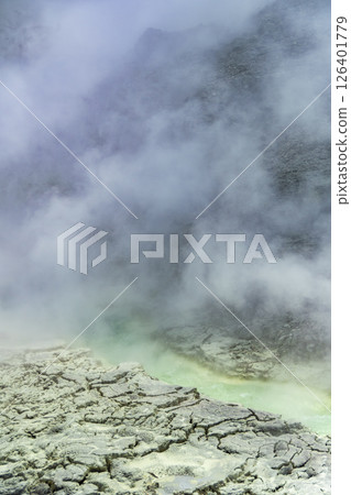 Tamagawa Onsen, Japan's most acidic hot spring. Akita, Japan Tamagawa Onsen, Japan's most acidic hot spring. Akita, Japan 126401779