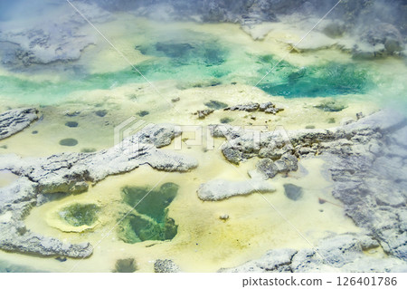 Tamagawa Onsen, Japan's most acidic hot spring. Akita, Japan 126401786