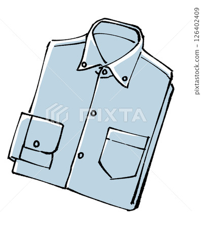 折疊襯衫插圖，手繪 126402409