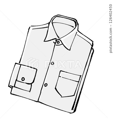 折疊襯衫的插圖，手繪 126402450