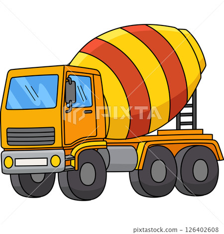 Construction Mixer Cartoon Colored Clipart Construction Mixer Cartoon Colored Clipart 126402608
