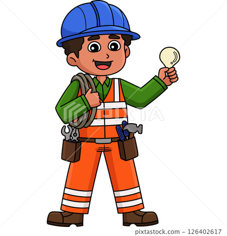 Construction Worker Electrician Cartoon Clipart Construction Worker Electrician Cartoon Clipart 126402617