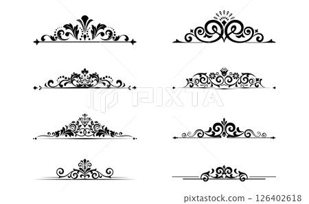 Vintage set. Floral elements for design monograms, invitations, frames, menus and labels. Graphic design of the website, cafes, boutiques, hotels, wedding invitations. 126402618